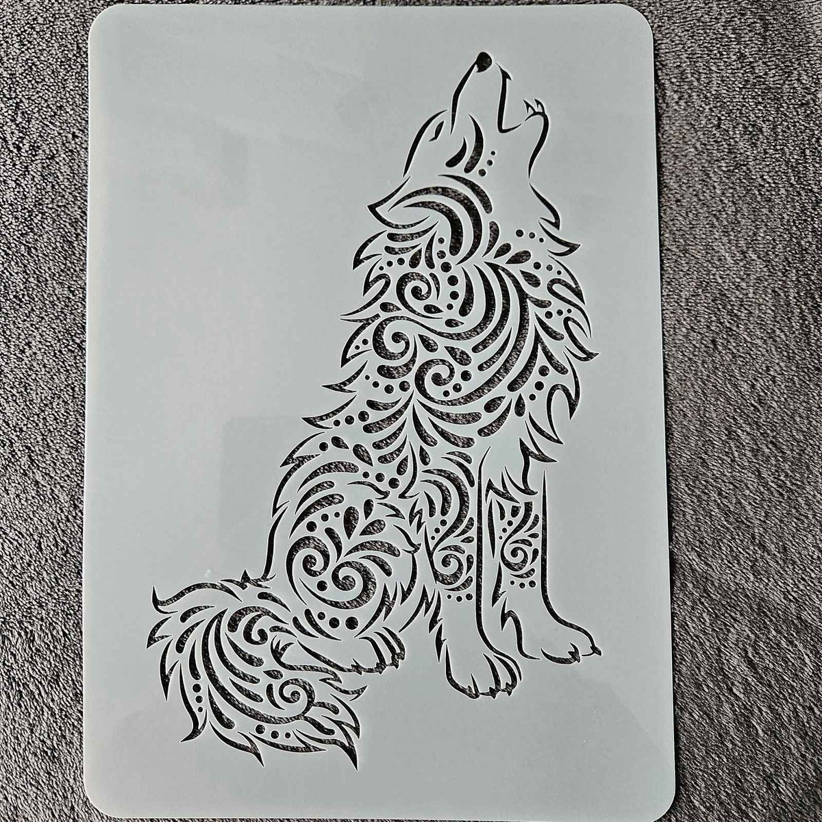 Hobby stencil - Huilende wolf - A4