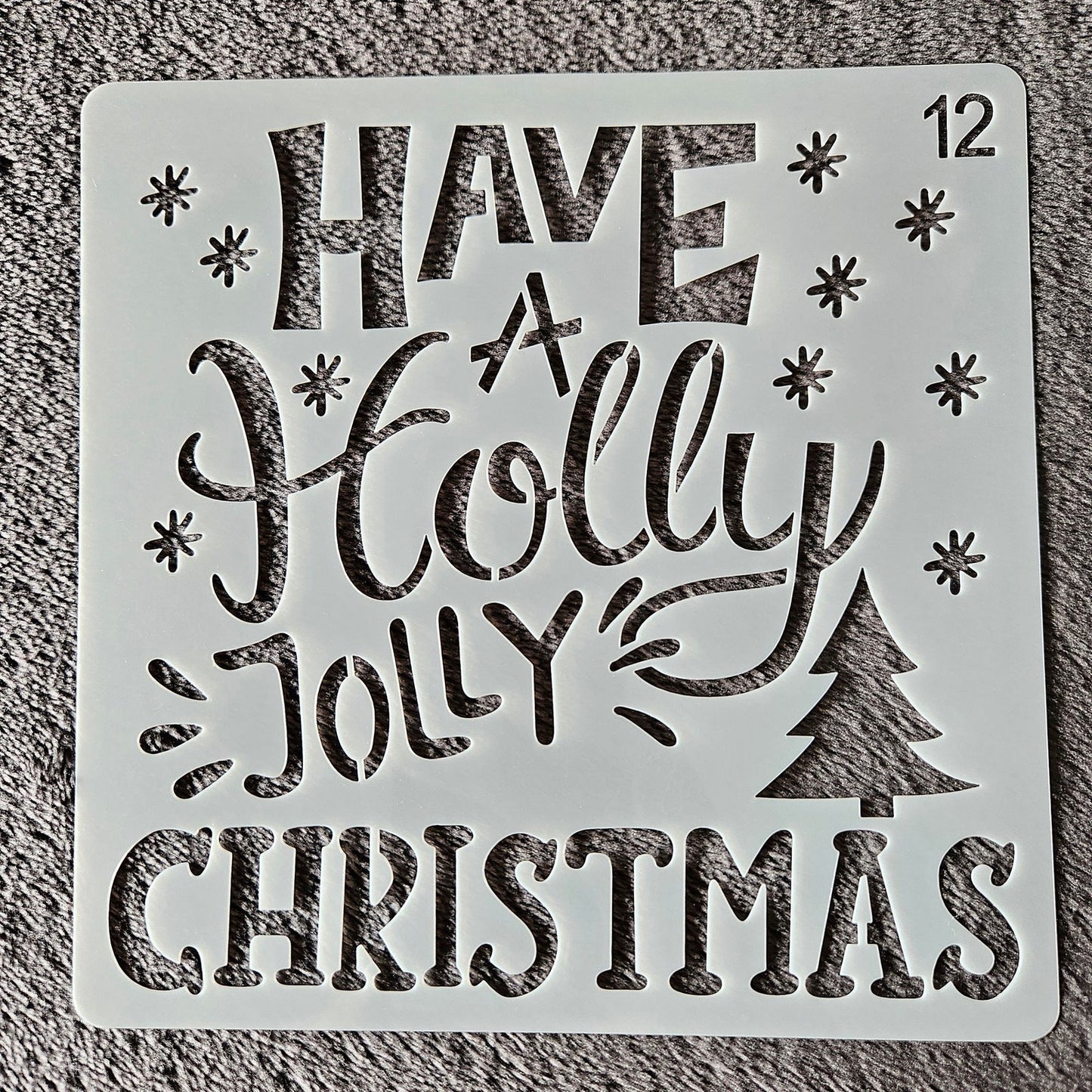 Hobby stencil Kerst - Have a holly jolly Christmas - 15x15 cm - Hobby en meer