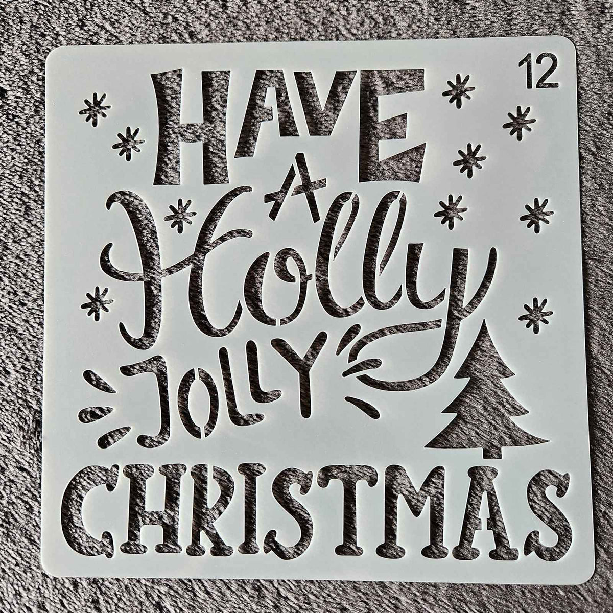 Hobby stencil Kerst - Have a holly jolly Christmas - 15x15 cm
