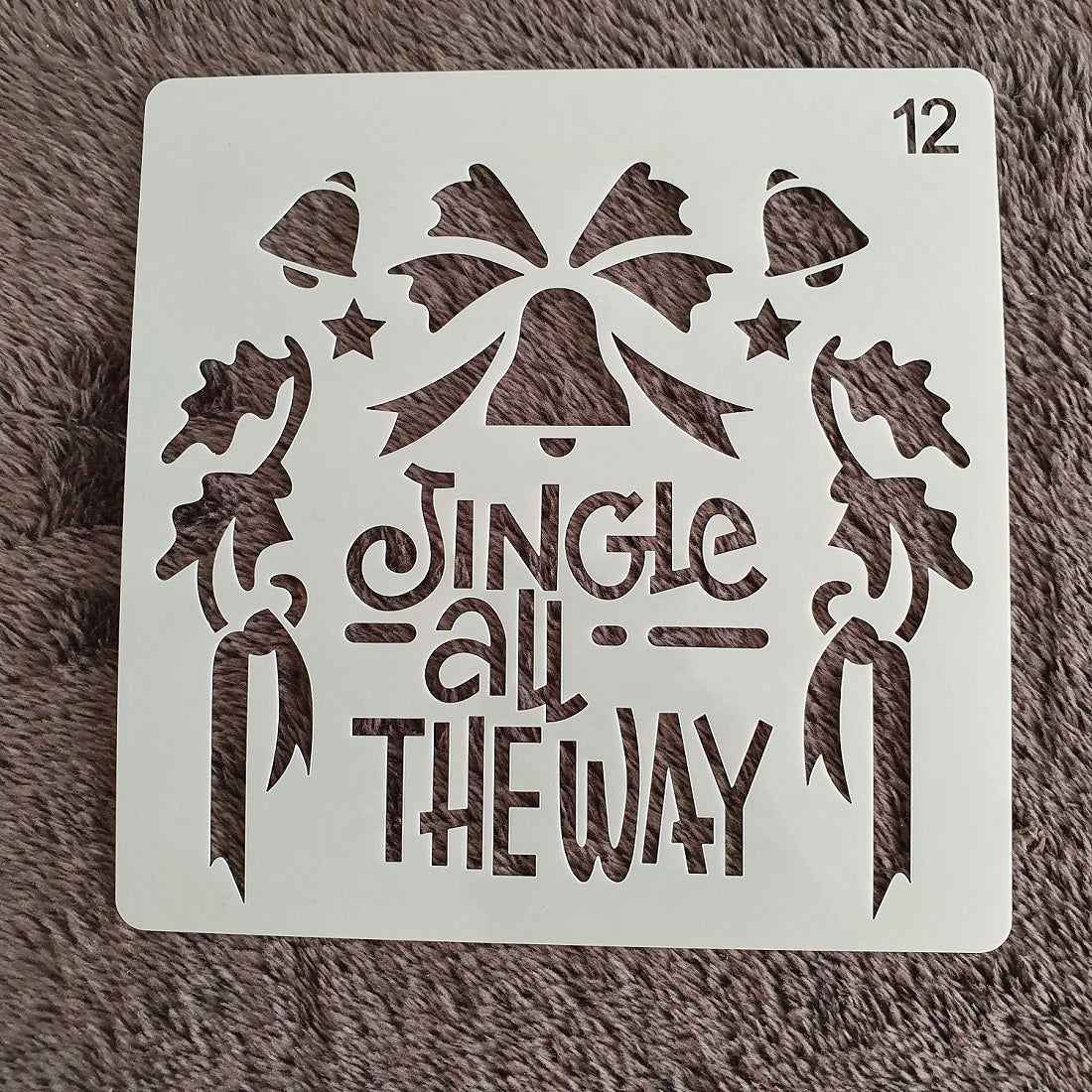 Hobby stencil Kerst - Jingle all the way - 15x15 cm