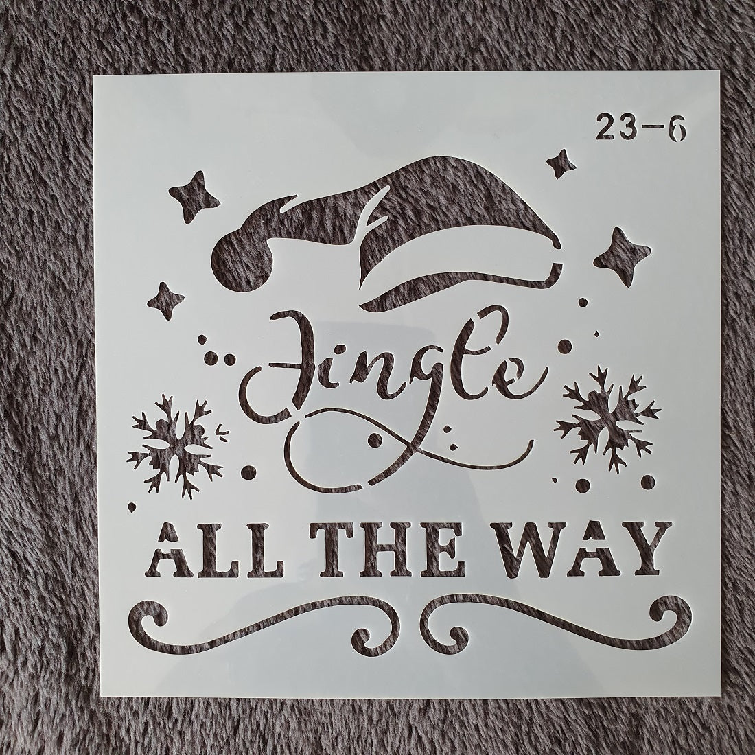 Hobby stencil Kerst - Jingle all the way - 15x15 cm - Hobby en meer
