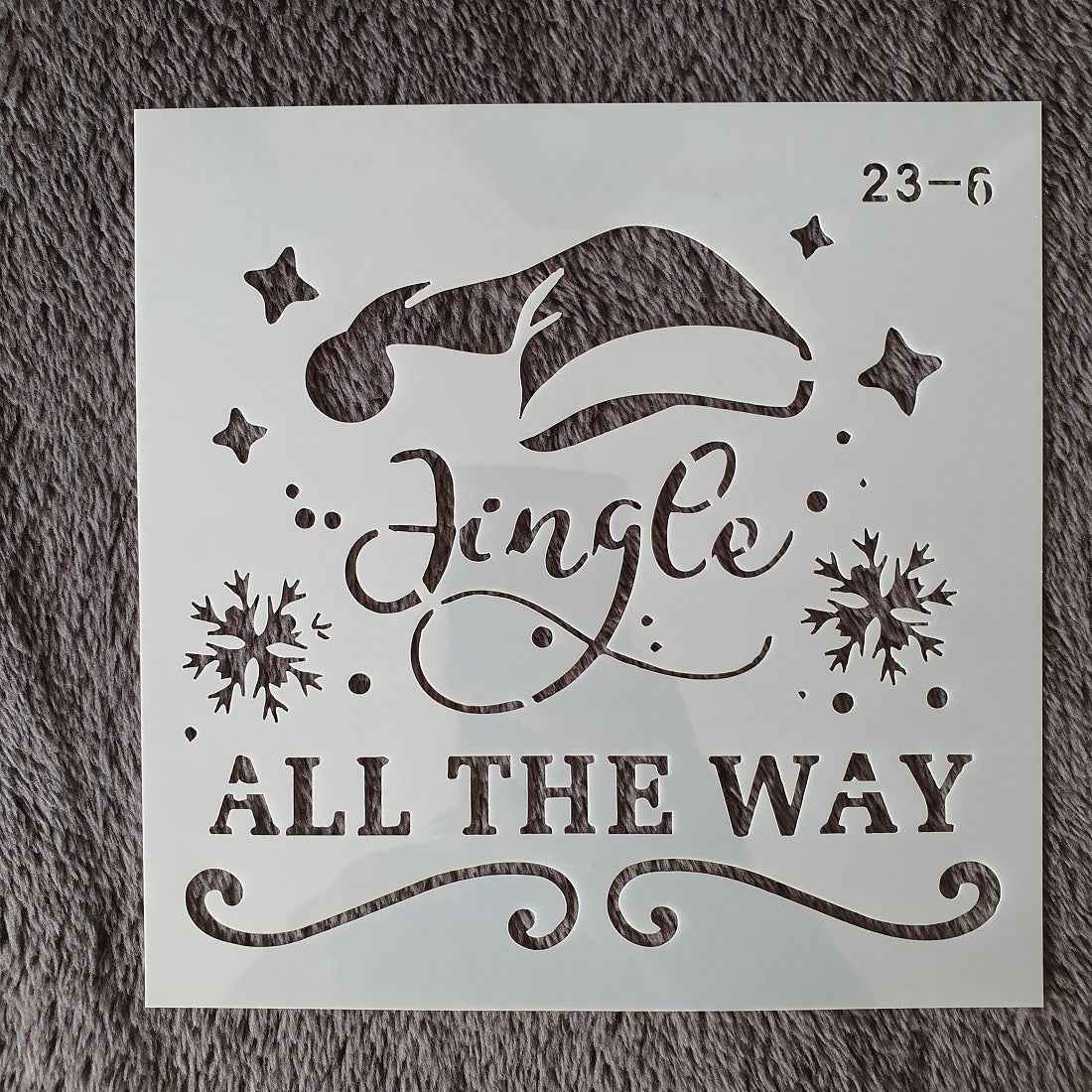 Hobby stencil Kerst - Jingle all the way - 15x15 cm