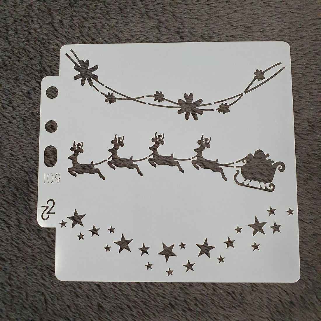 Hobby stencil Kerst - Kerst slee - 13 x 13