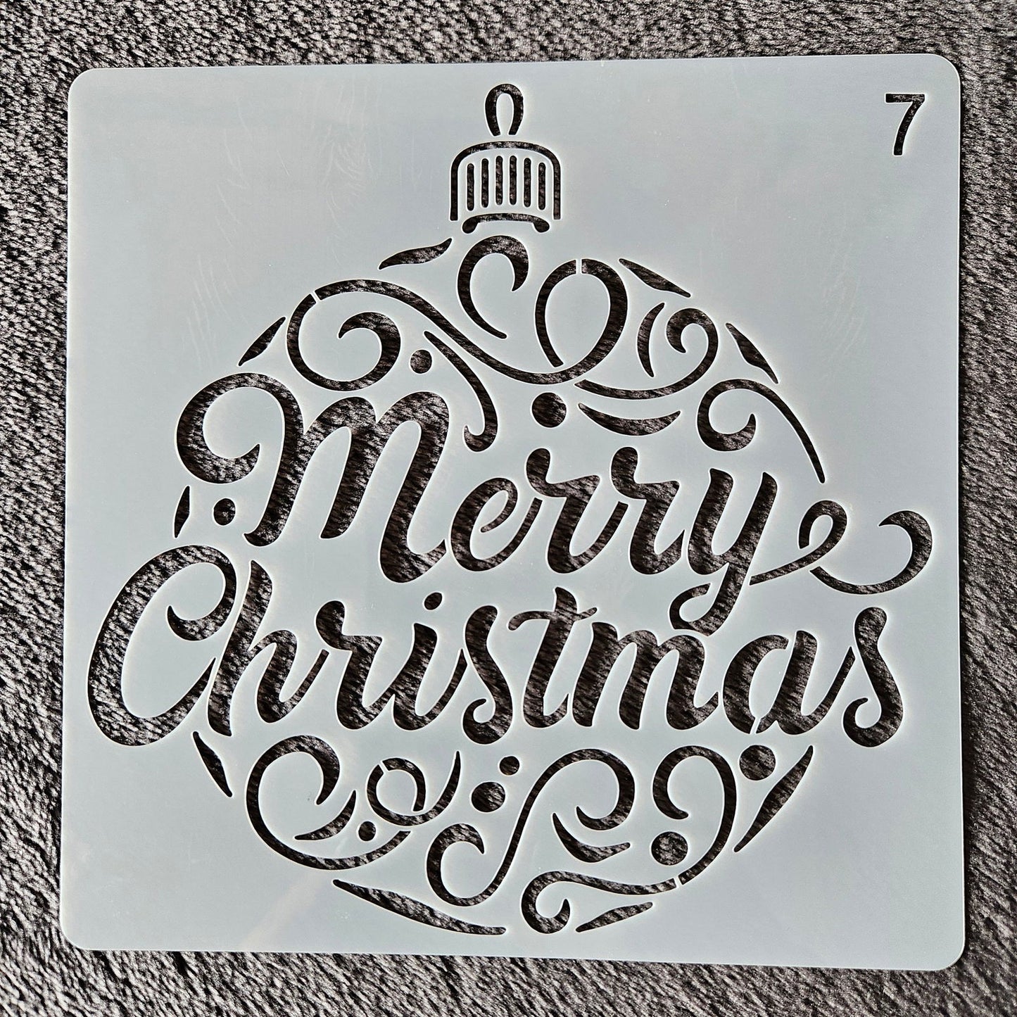 Hobby stencil Kerst - Kerstbal Merry Christmas - 15x15 cm - Hobby en meer