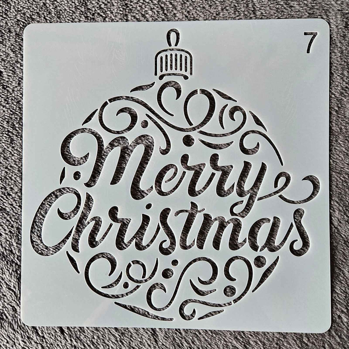 Hobby stencil Kerst - Kerstbal Merry Christmas - 15x15 cm