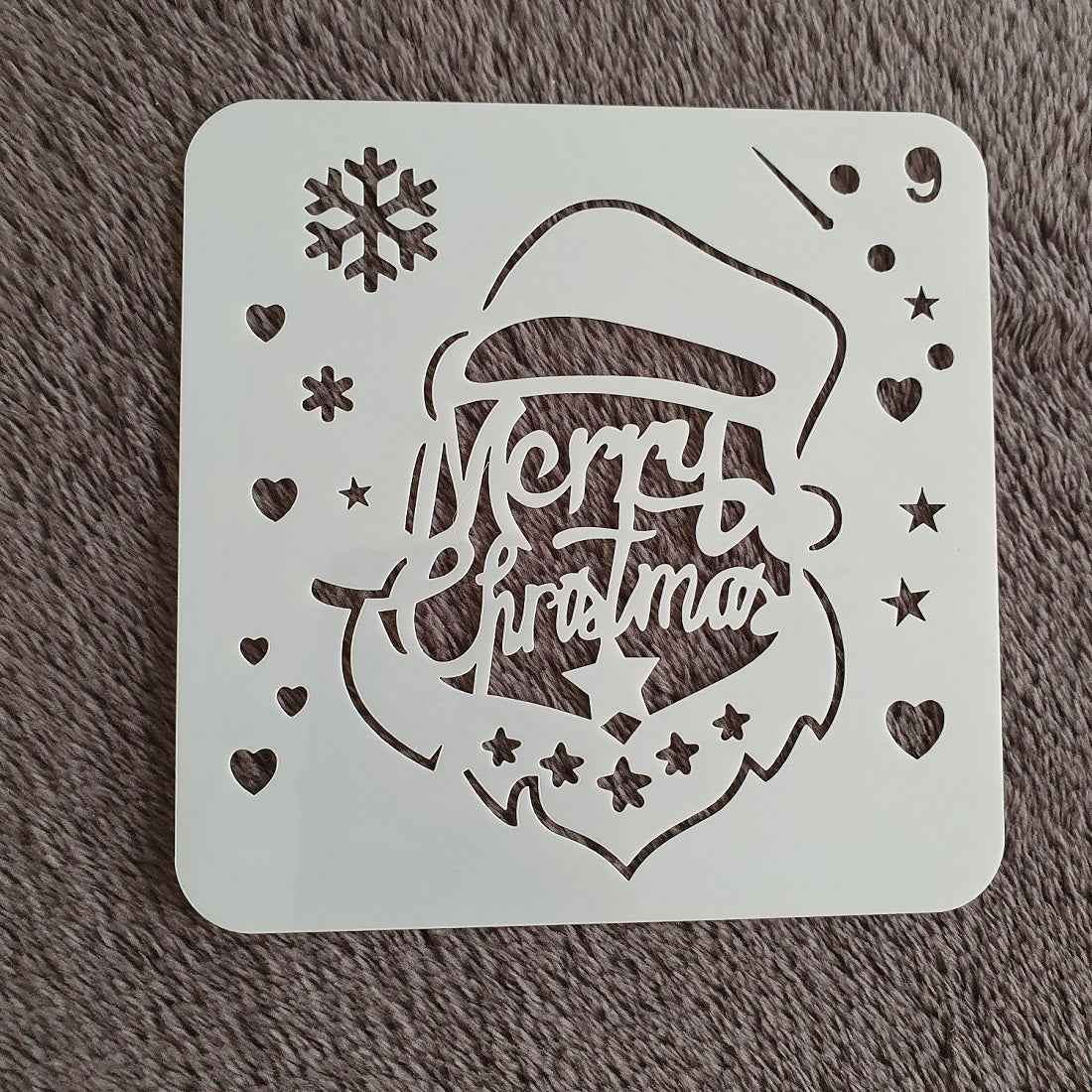 Hobby stencil Kerst - Kerstman Merry Christmas - 13 x 13
