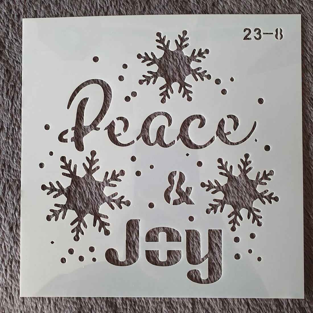 Hobby stencil Kerst - Peace & joy - 15x15 cm