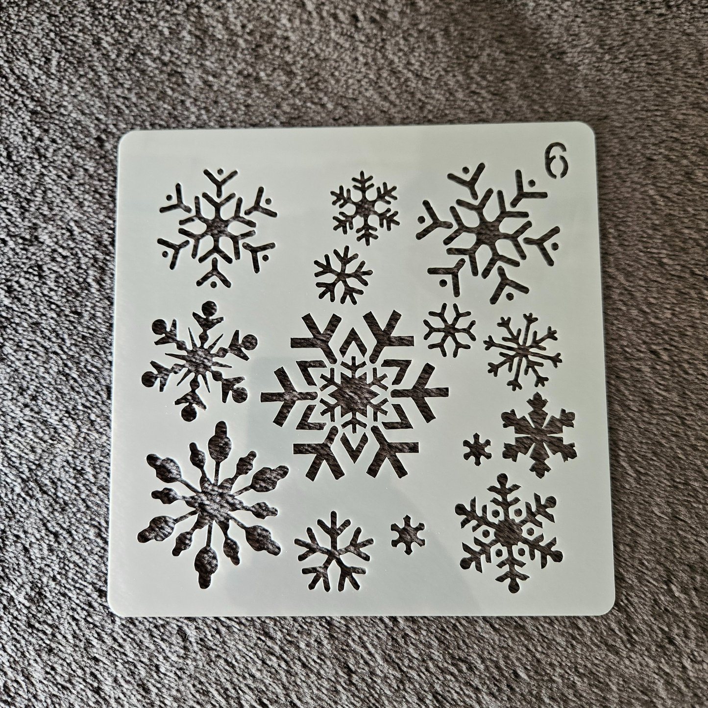 Hobby stencil Kerst - Sneeuwvlokken - 13 x 13 - Hobby en meer