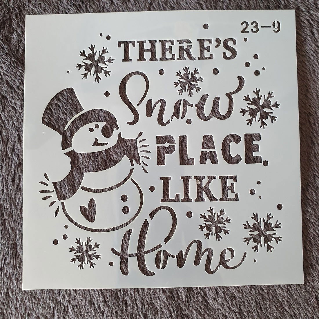 Hobby stencil Kerst - There's snow place like home - 15x15 cm - Hobby en meer