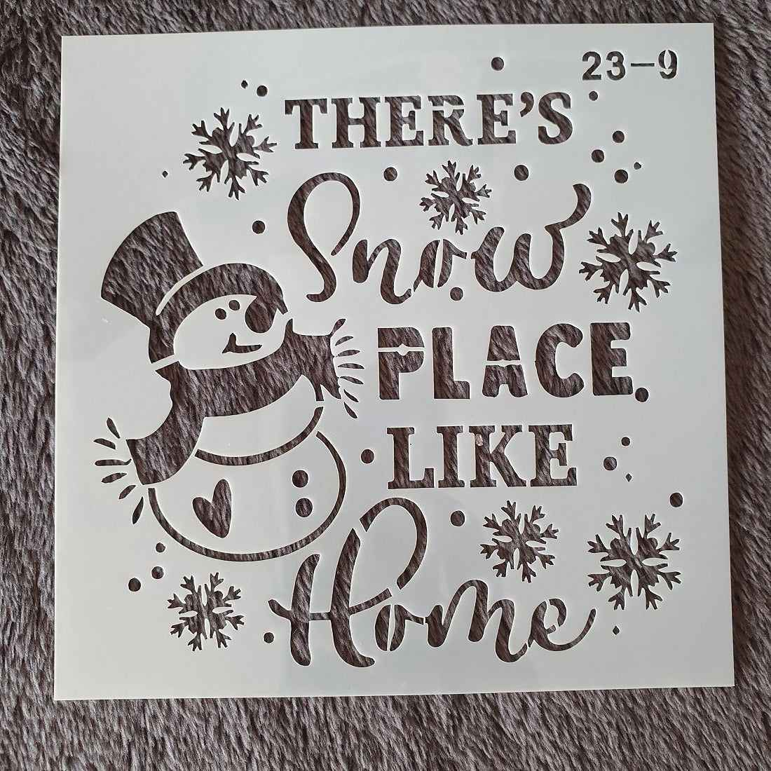 Hobby stencil Kerst - There's snow place like home - 15x15 cm