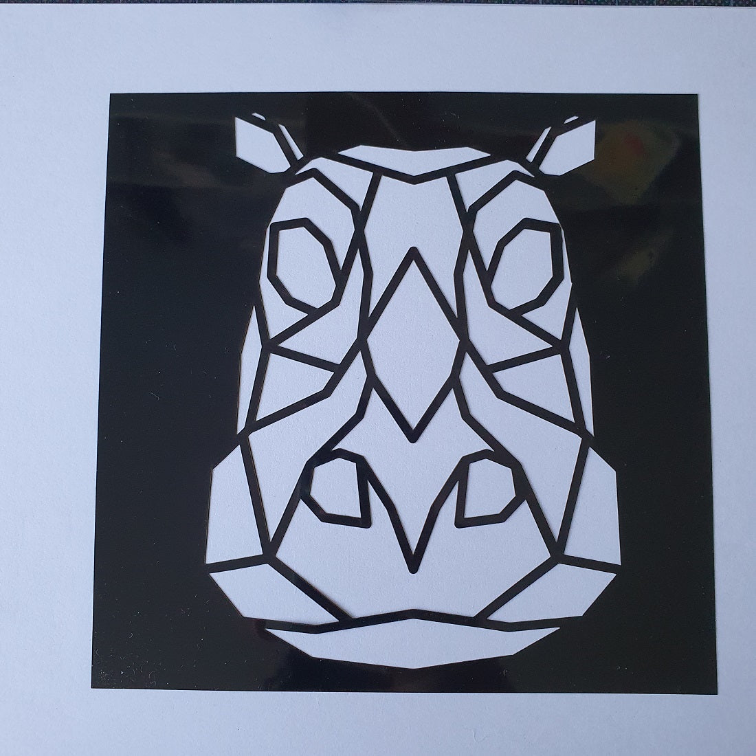 Hobby stencil Nijlpaard - 15x15 cm - Hobby en meer