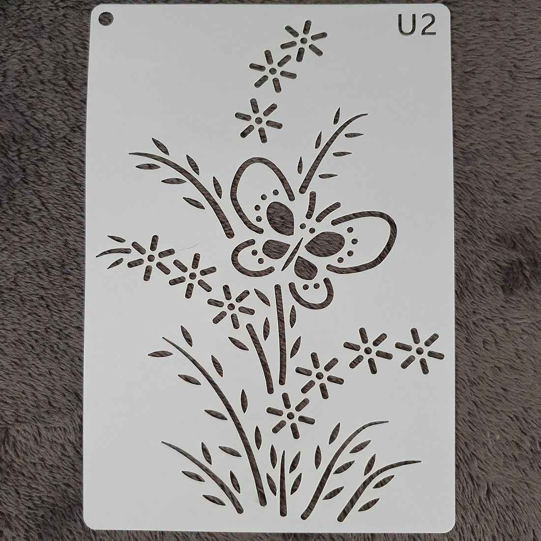 Hobby stencil - Plant met vlinder - A5