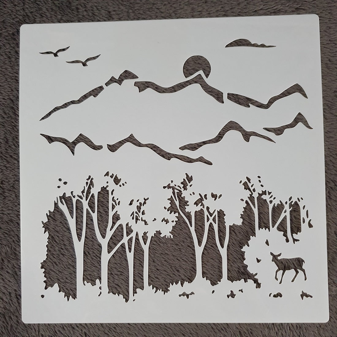 Hobby stencil Scene bossen - 20 x 20 cm - Hobby en meer