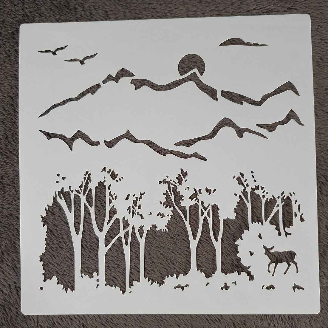 Hobby stencil - Scene bossen - 20 x 20 cm