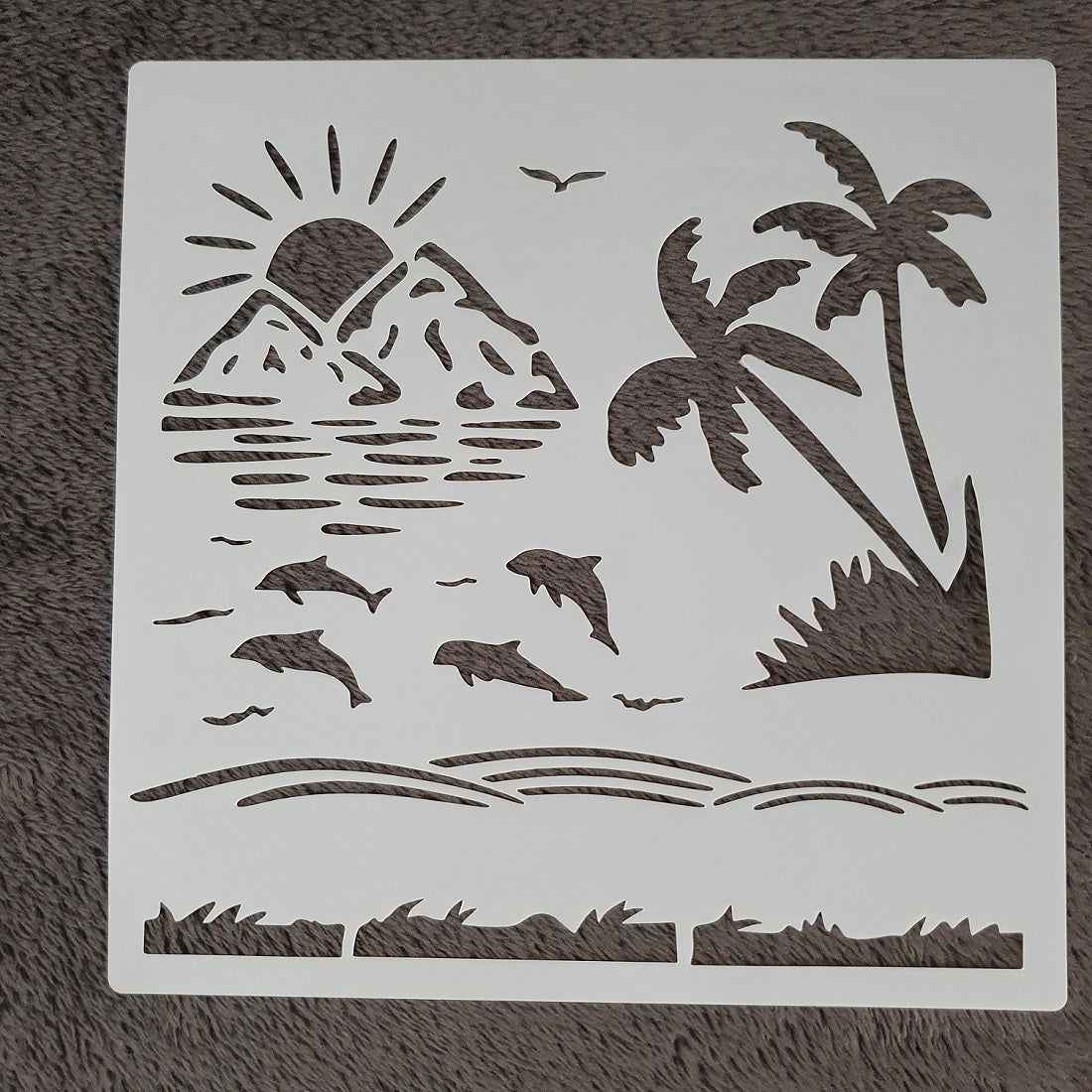 Hobby stencil - Scene strand - 20 x 20 cm