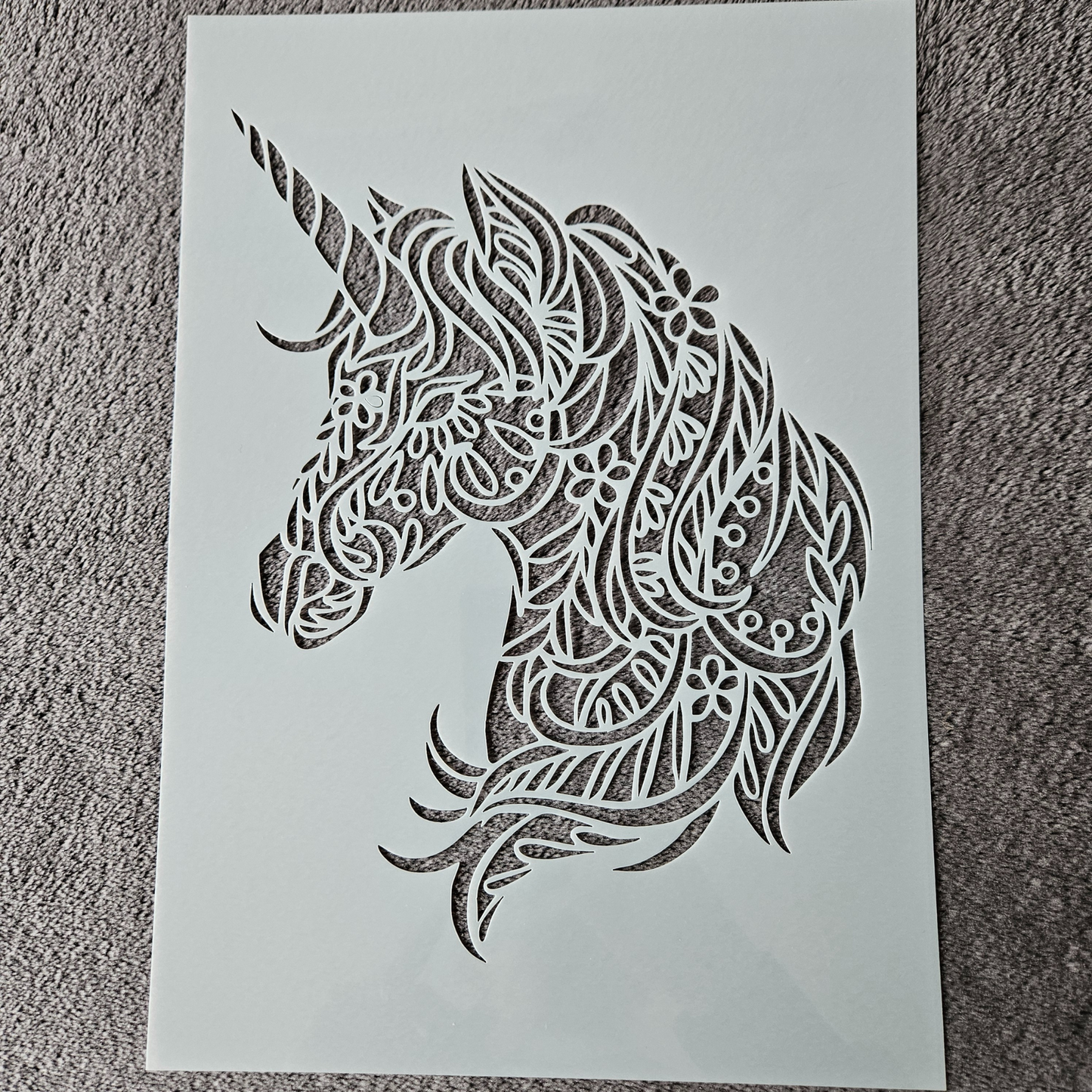 Hobby stencil Sier eenhoorn - A4 - Hobby en meer