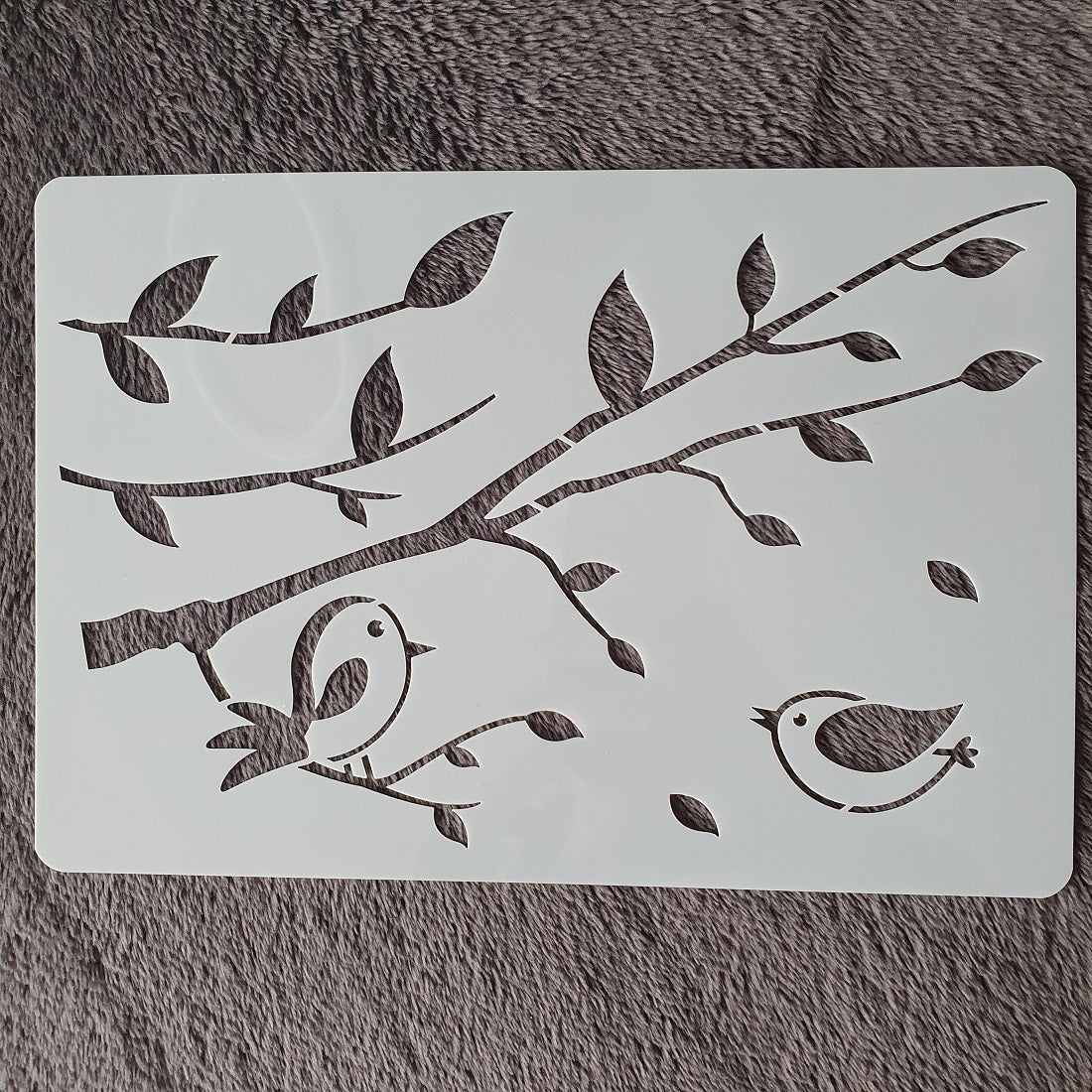 Hobby stencil Takken met vogeltjes - A5+ - Hobby en meer
