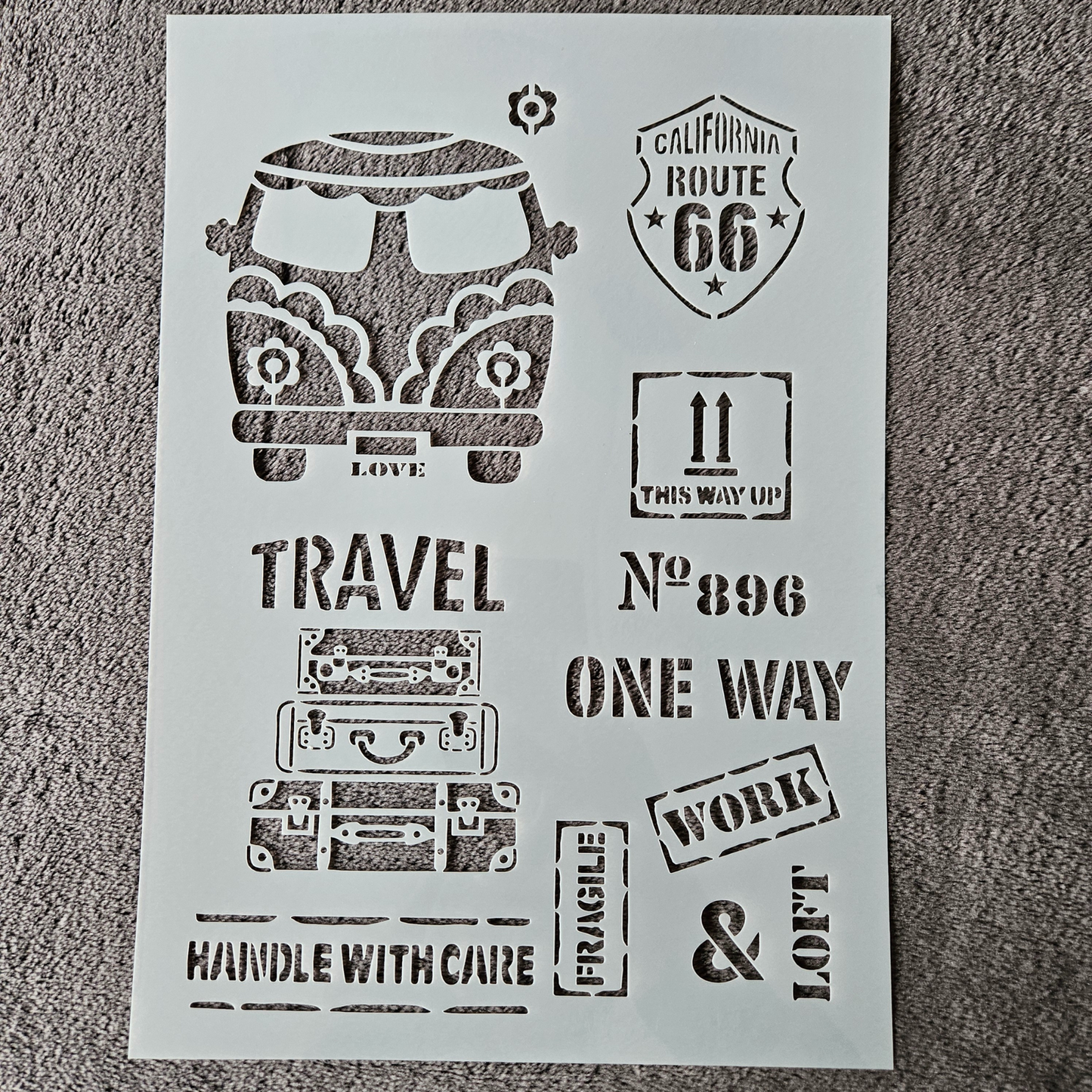 Hobby stencil Travel - A4 - Hobby en meer
