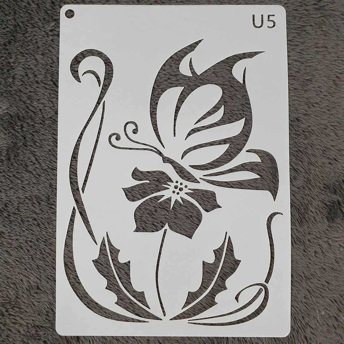 Hobby stencil - Vlinder op bloem - A5