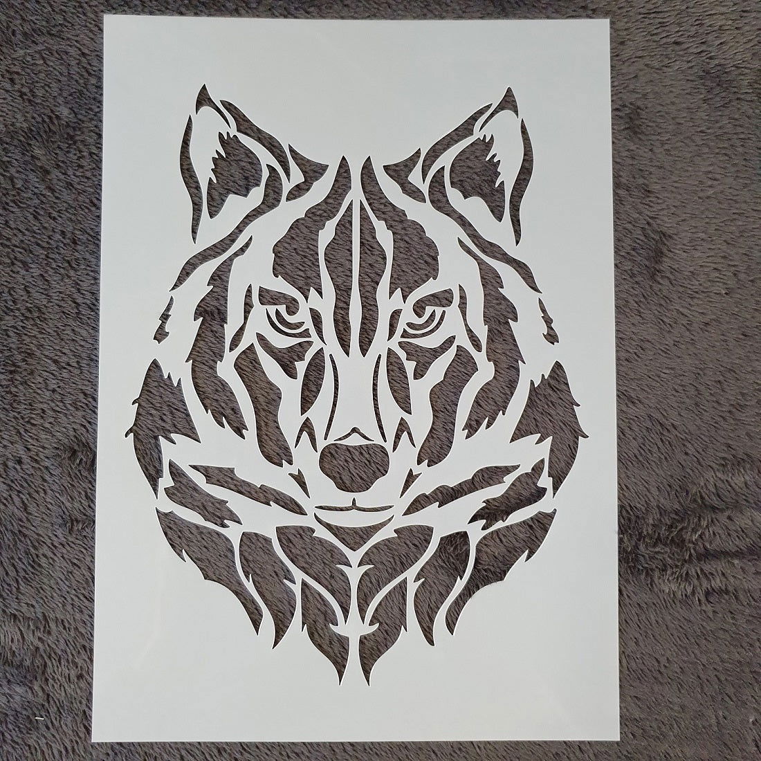 Hobby stencil Wolven kop - A4 - Hobby en meer