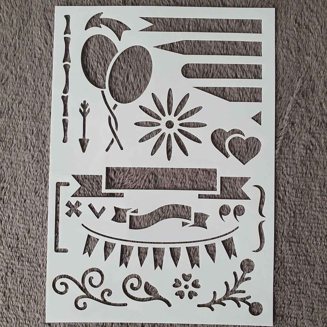 Hobby stencil - Verjaardag banner - A5