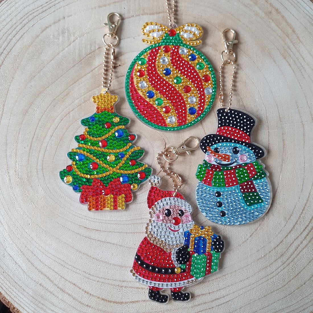 Kerst diamond painting sleutelhanger bundel. - Hobby en meer