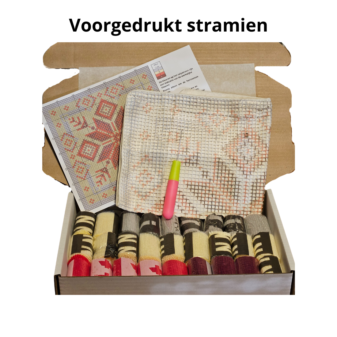 Latch hook kussen Sneeuwvlok - 43 x 43 cm - Hobby en meer