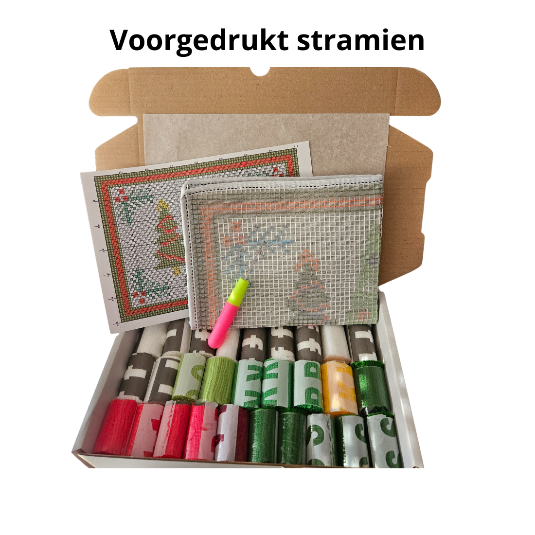 Latch hook mat kerstbomen - 36 x 50 cm - Hobby en meer