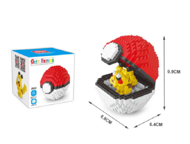 Nano blocks - Bal met geel vosje - 397 bouwblokjes - Hobby en meer