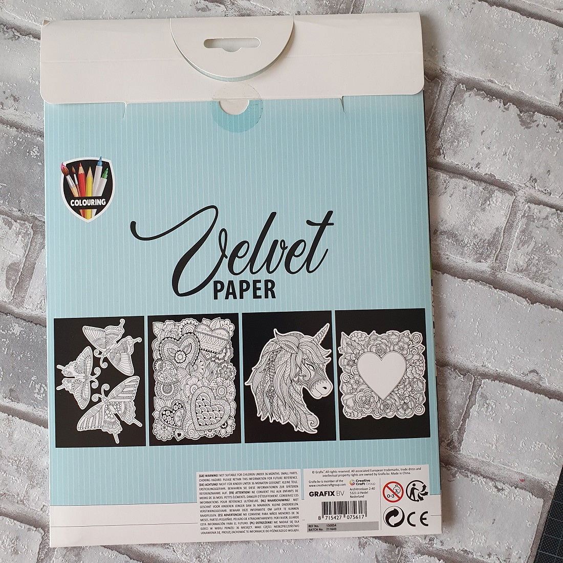 Velvet kleurplaten - 4 stuks - (Blauw) - Hobby en meer