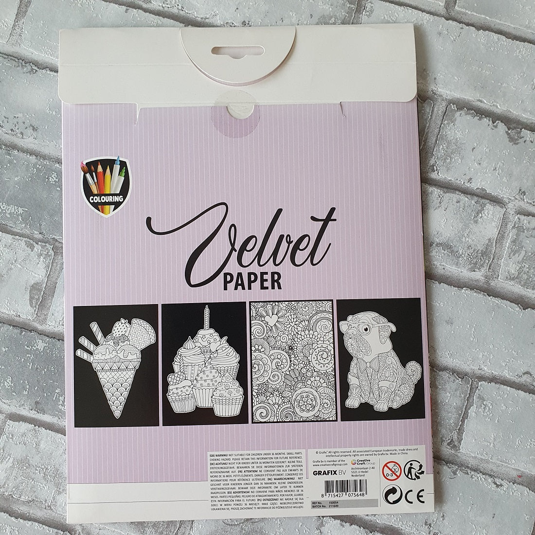 Velvet kleurplaten - 4 stuks - (Paars) - Hobby en meer