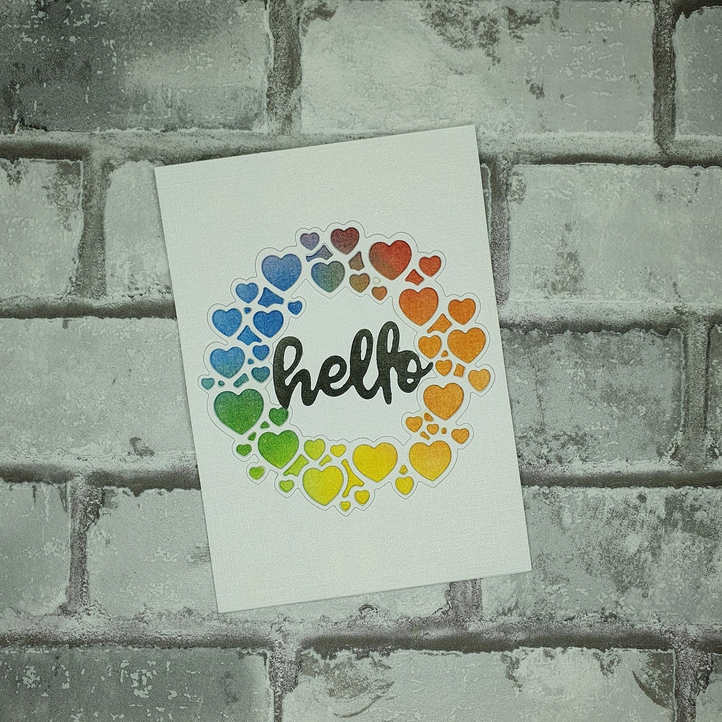 Zomaar een kaartje - Hartjes krans - Hello - Hobby en meer