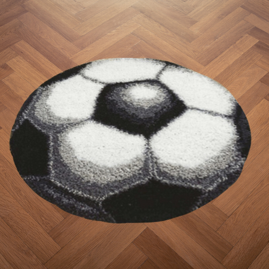 Latch hook mat Voetbal - 45 x 45 cm