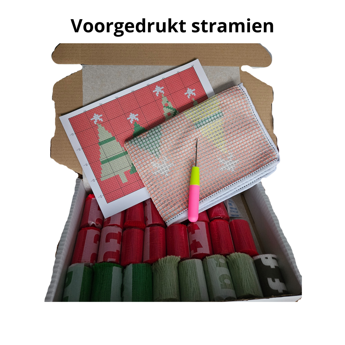 Latch hook mat kerstbomen - smyrna - diy kit