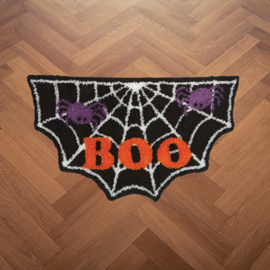 Latch hook mat spinnenweb, halloween, spinnen, boo