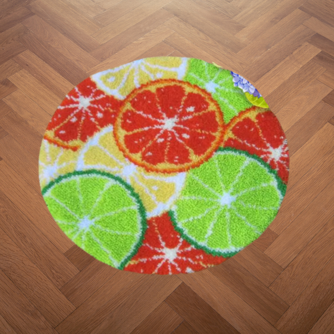 Latch hook mat citrus vruchten - 45 x 45 cm