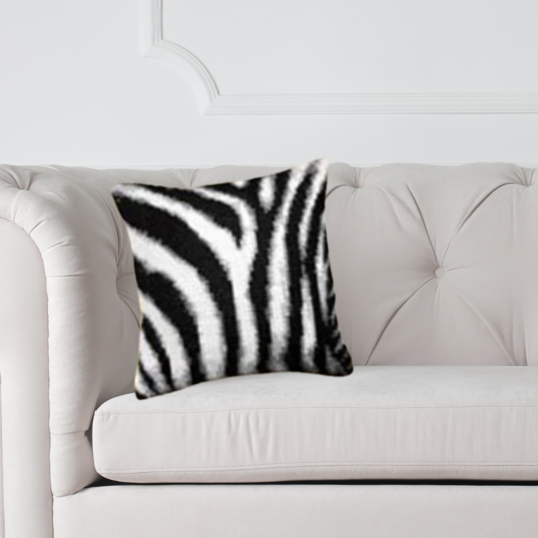 Borduur kussen Zebraprint