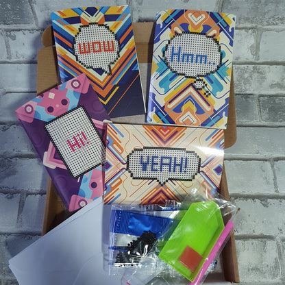 Diamond painting kaarten - Tekstwolkjes