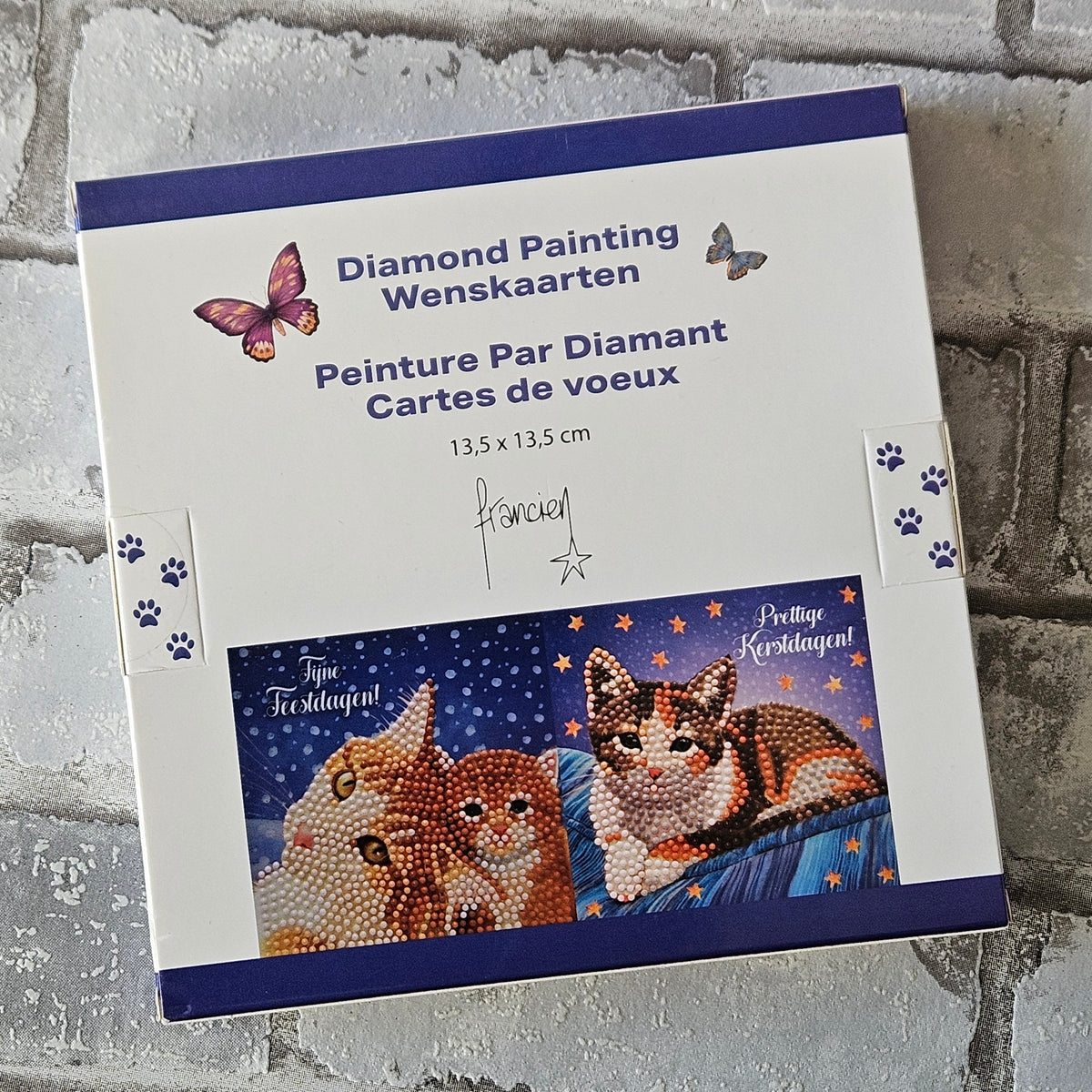 Diamond painting kerstkaarten - Katten