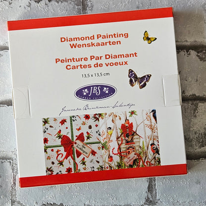 Diamond painting kerstkaarten - Rode strik