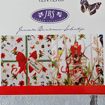 Diamond painting kerstkaarten - Rode strik