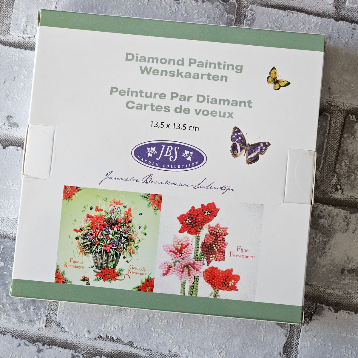 Diamond painting kerstkaarten - Bloemen