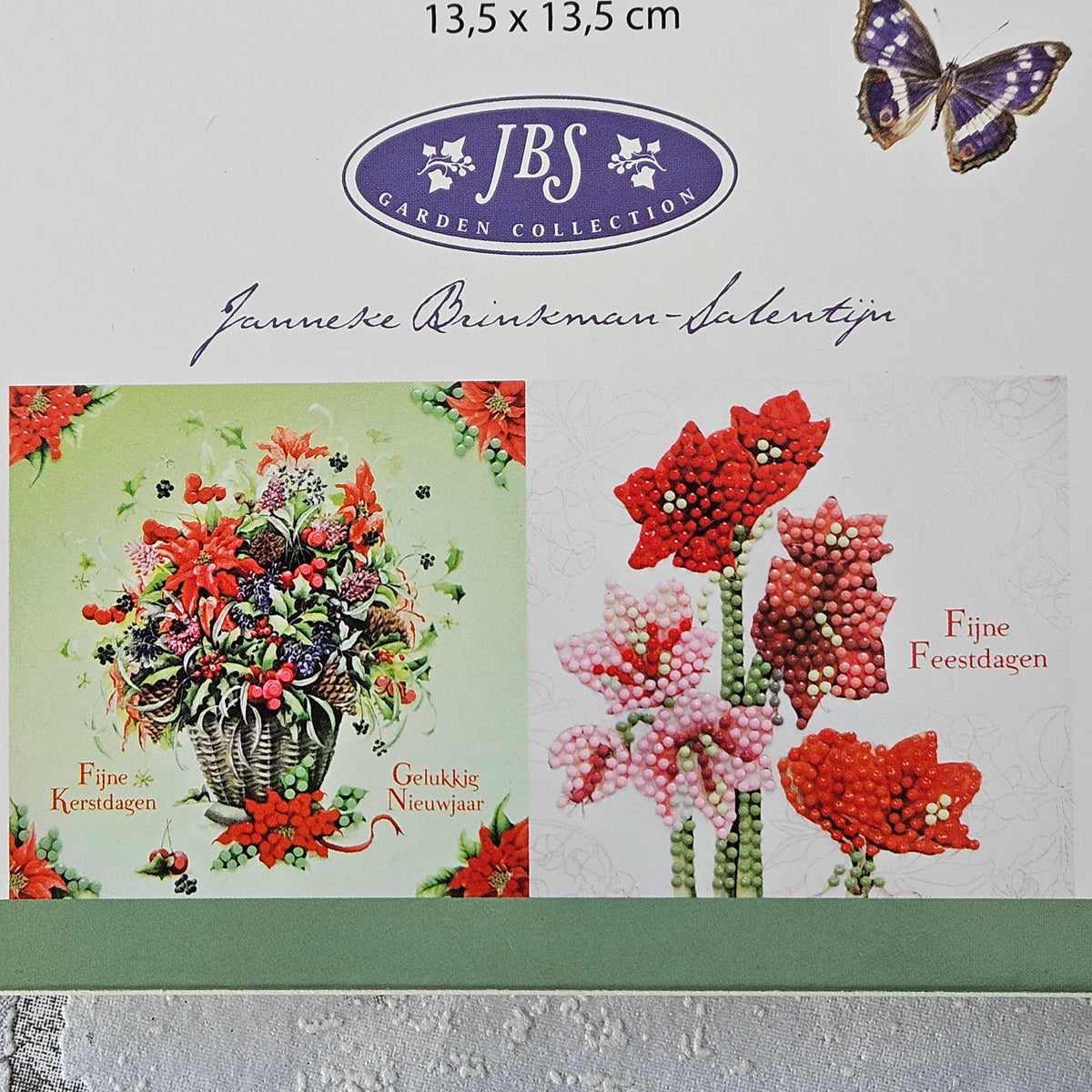 Diamond painting kerstkaarten - Bloemen