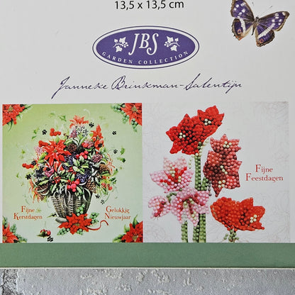 Diamond painting kerstkaarten - Bloemen