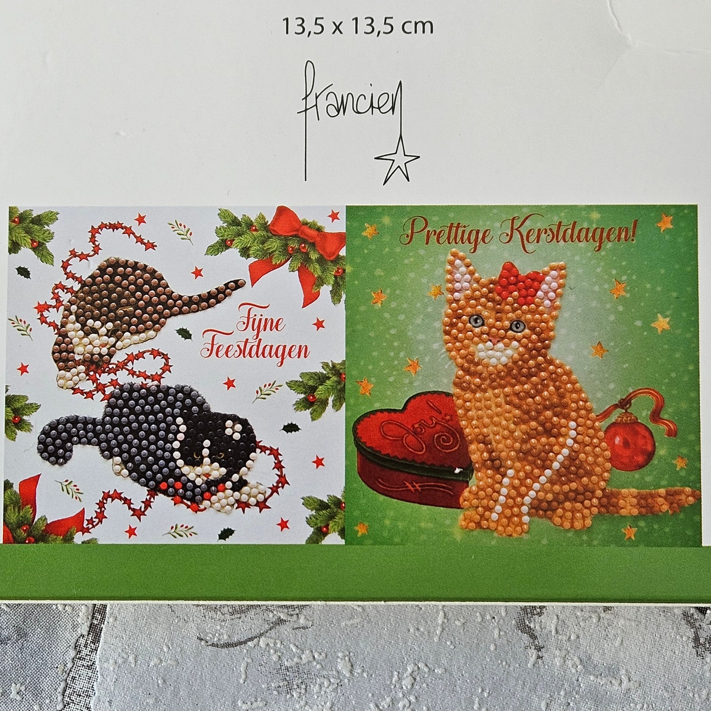 Diamond painting kerstkaarten - Katten