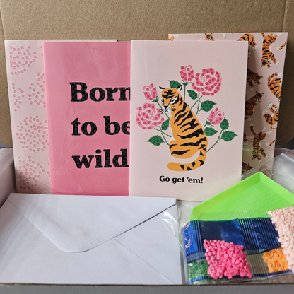 Diamond painting kaarten - Roze panter