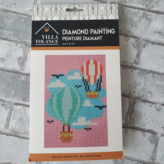 Diy kit van een diamond painting met ballonnen