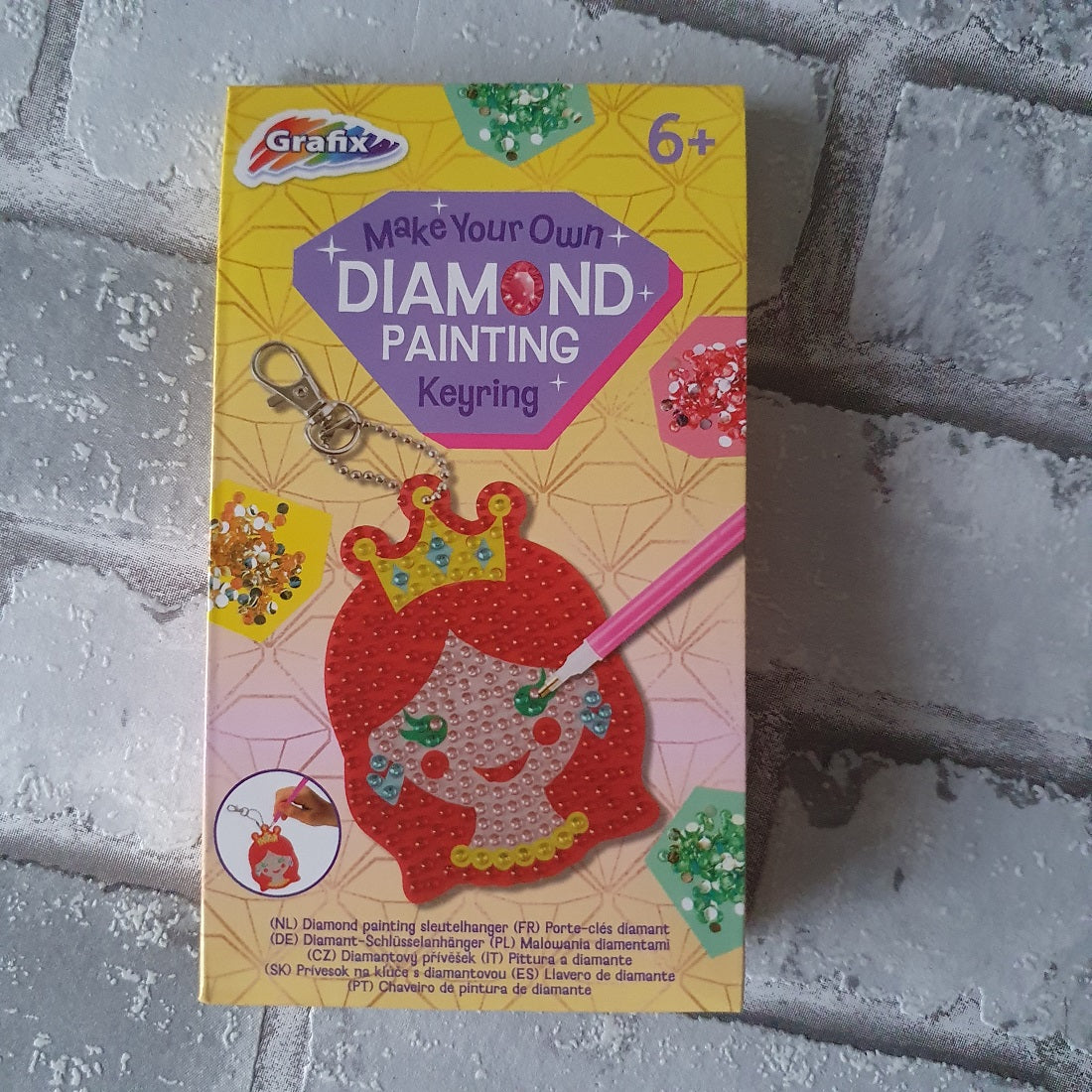 Diamond painting sleutelhanger prinses