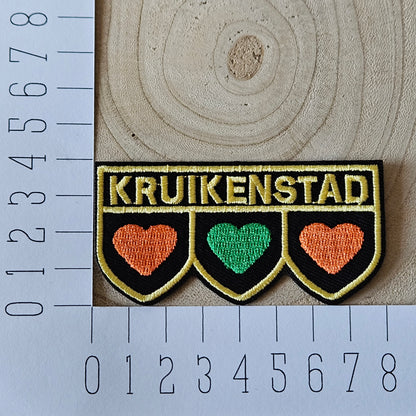 Strijk embleem - Iron on Patch -  Hartjes - Kruikenstad