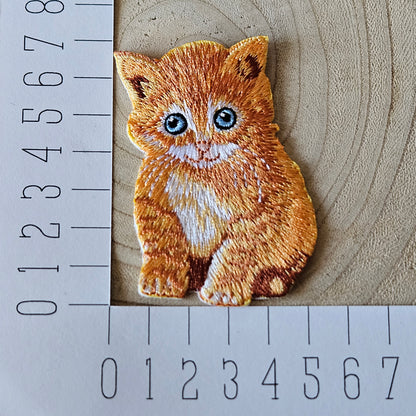 Strijk embleem - Iron on Patch -  Rode kitten